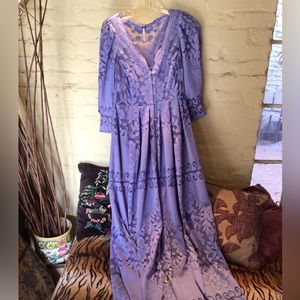 Rare Free People lilac lace maxi dress